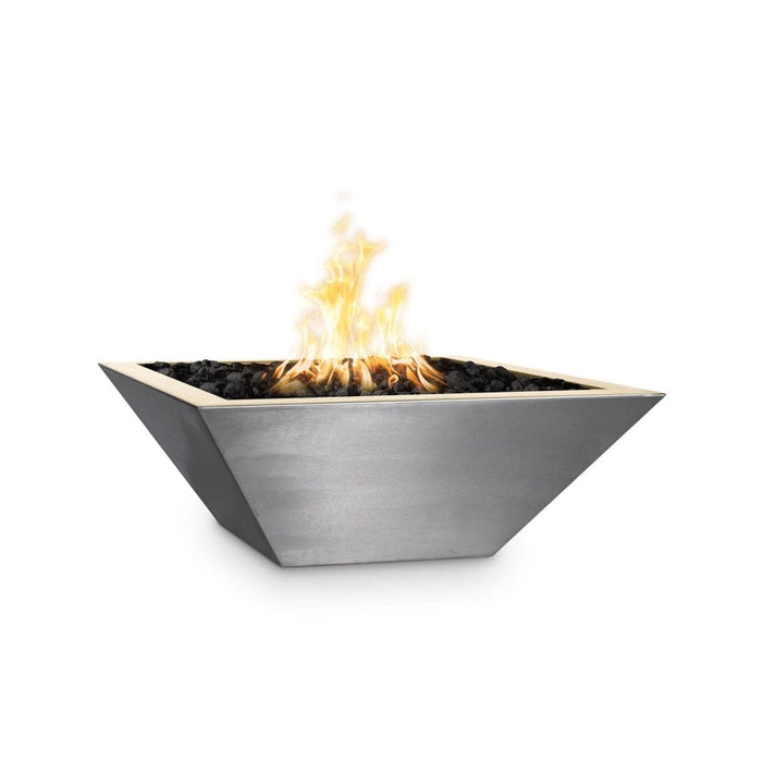 Top Fires Maya 30-Inch Square Stainless Steel Gas Fire Bowl - Electronic (OPT-103-SQ30WFE)