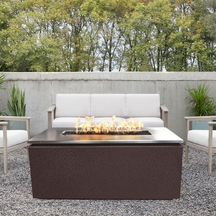 Top Fires Merona 46-Inch Rectangular Fire Pit with Stainless Steel Top - Match Lit (TOP-MC4622)