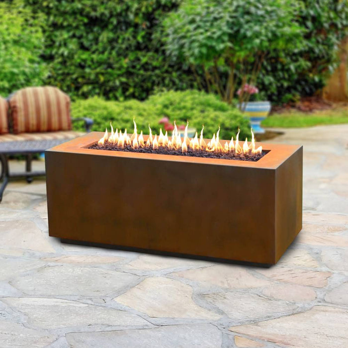 Top Fires Pismo Corten Steel Gas Fire Pit - Match Lit