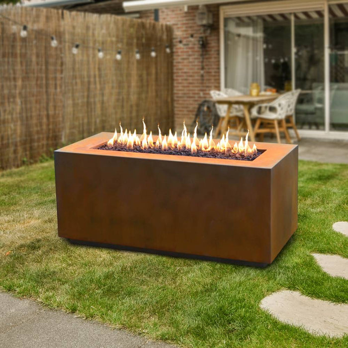 Top Fires Pismo Corten Steel Gas Fire Pit - Match Lit