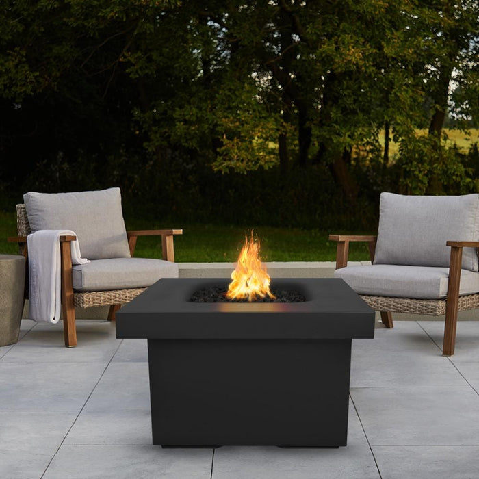 Top Fires Ramona 36-Inch Square GFRC Gas Fire Pit Table - Flame Sense