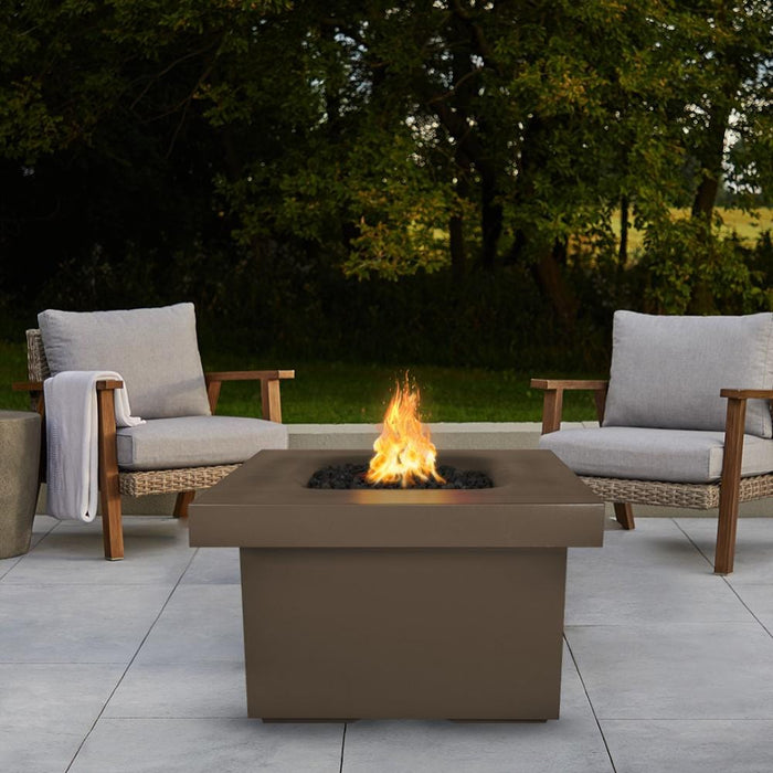 Top Fires Ramona 36-Inch Square GFRC Gas Fire Pit Table - Flame Sense