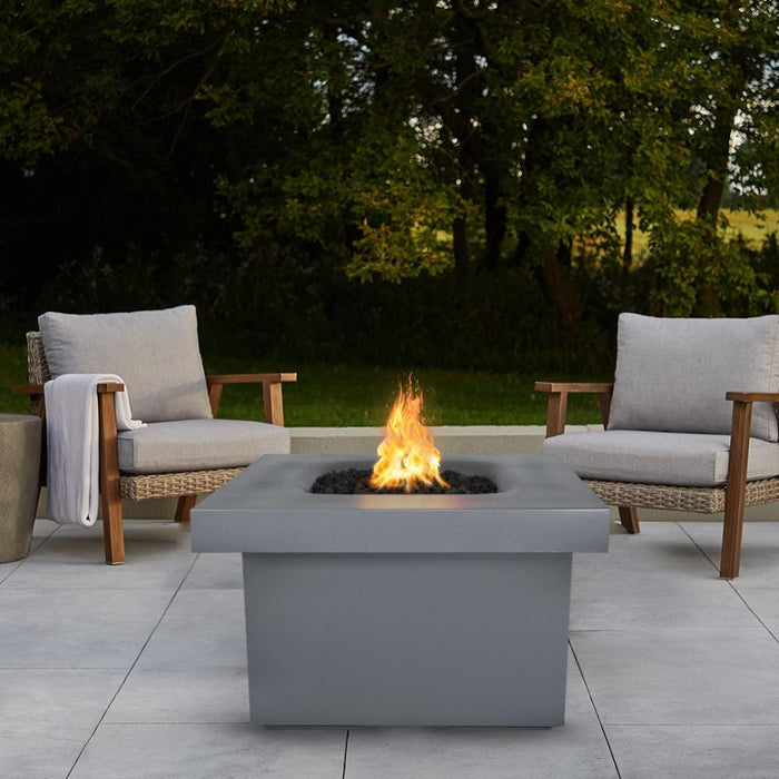 Top Fires Ramona 36-Inch Square GFRC Gas Fire Pit Table - Flame Sense