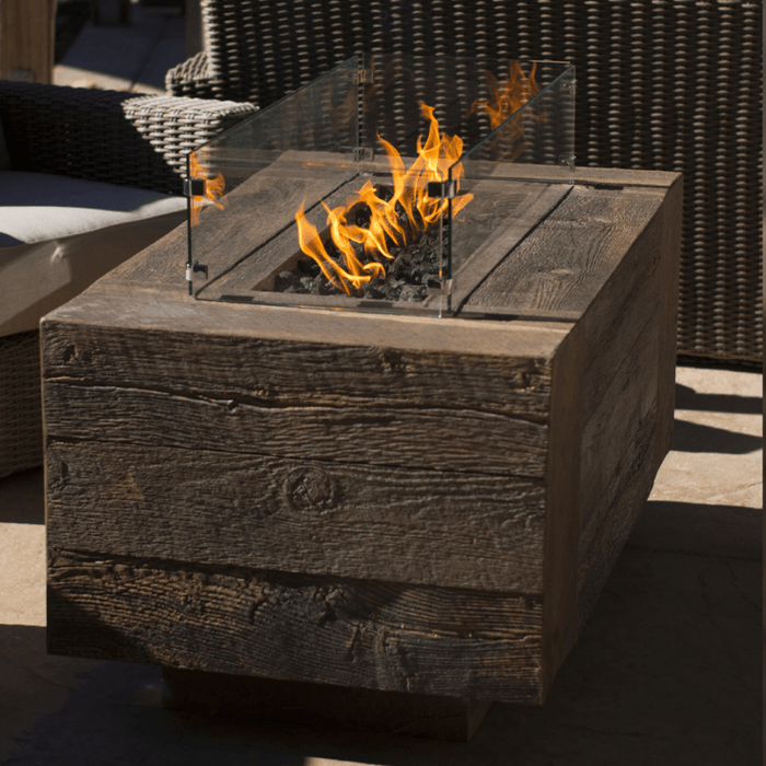 Top Fires Catalina Rectangular GFRC Gas Fire Pit - Flame Sense