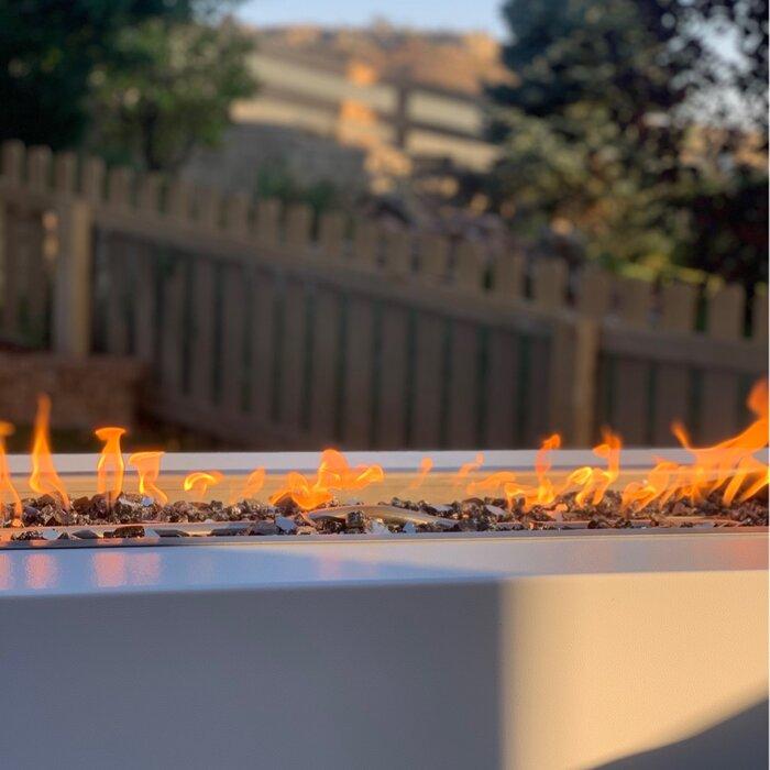 Top Fires Pismo Rectangular Powder Coated Gas Fire Pit - Match Lit