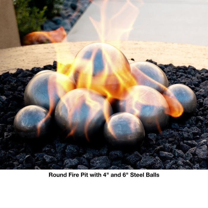 Top Fires Remi 31-Inch Round Copper Gas Fire and Water Bowl - Match Lit