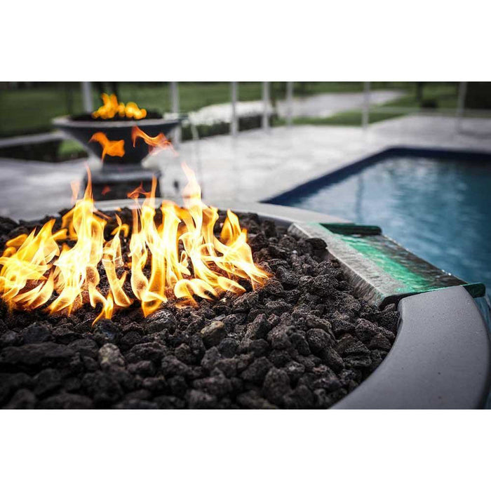 Top Fires Cazo 24-Inch Round Concrete Gas Fire and Water Bowl - Electronic (OPT-24RFWE12V)