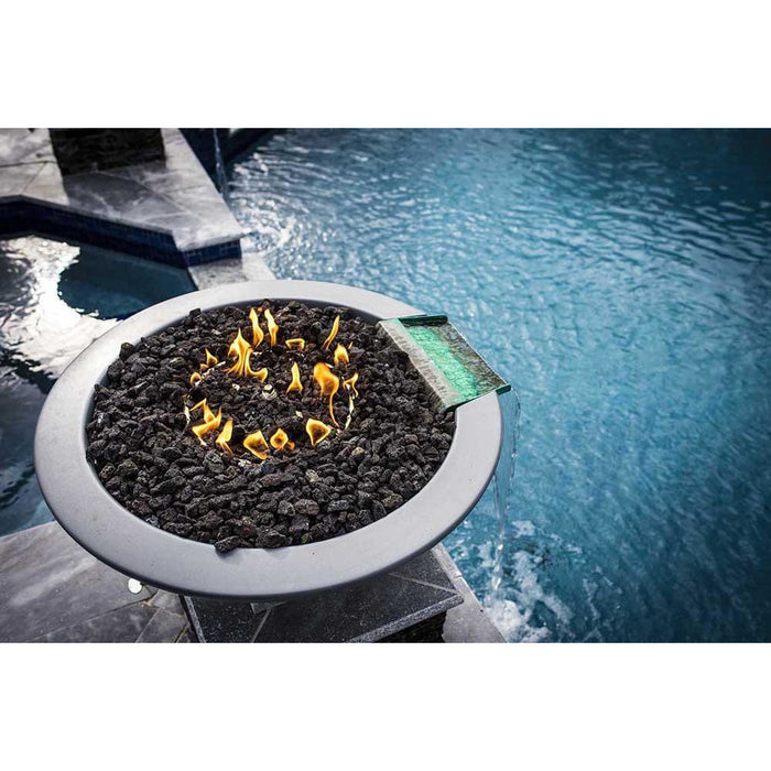 Top Fires Cazo 24-Inch Round Concrete Gas Fire and Water Bowl - Match Lit (OPT-24RFW)