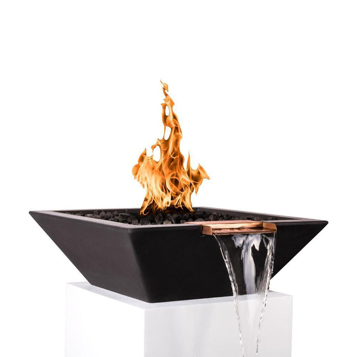 Top Fires Maya 24-Inch Square Concrete Gas Fire and Water Bowl - Match Lit (OPT-24SFW)