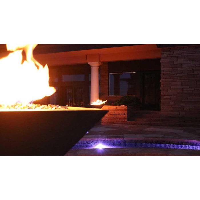 Top Fires Maya 24-Inch Square Concrete Gas Fire Bowl - Match Lit (OPT-24SFO)