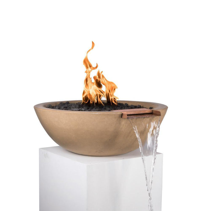 Top Fires Sedona 27-Inch Round Concrete Gas Fire and Water Bowl - Electronic (OPT-27RFWE12V)