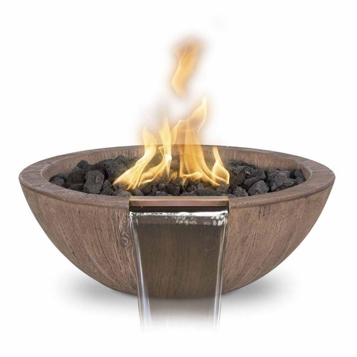 Top Fires Sedona 27-Inch Wood Grain GFRC Gas Fire and Water Bowl - Electronic