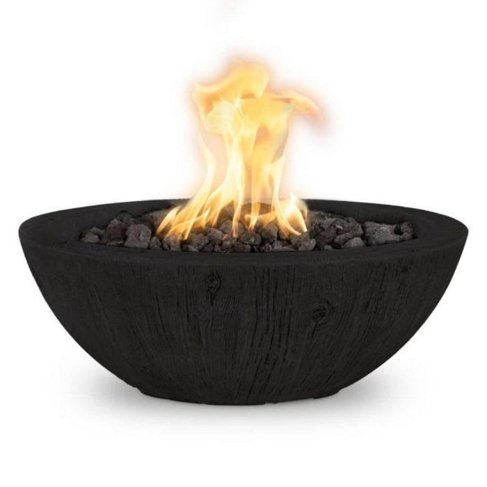 Top Fires Sedona 27-Inch Wood Grain GFRC Gas Fire Bowl - Match Lit