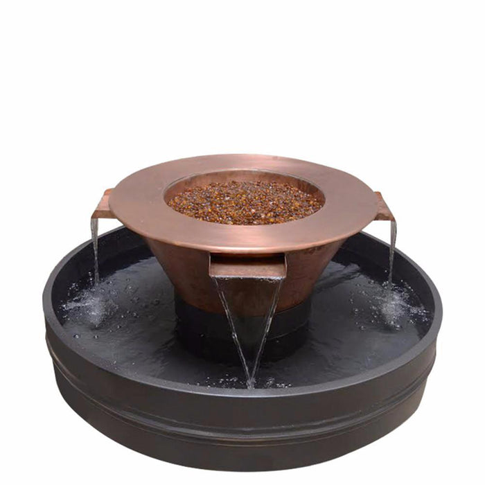 Top Fires Cazo 30-Inch 4 Way Copper Gas Fire and Water Bowl - Match Lit (OPT-4W30)