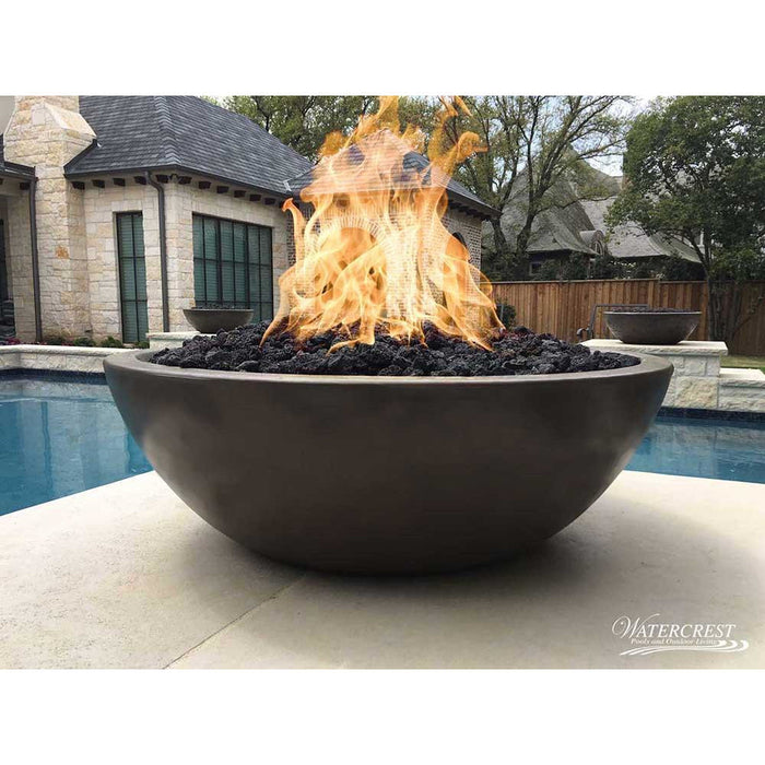 Top Fires Sedona 33-Inch Round Concrete Gas Fire Bowl - Match Lit (OPT-33RFO)