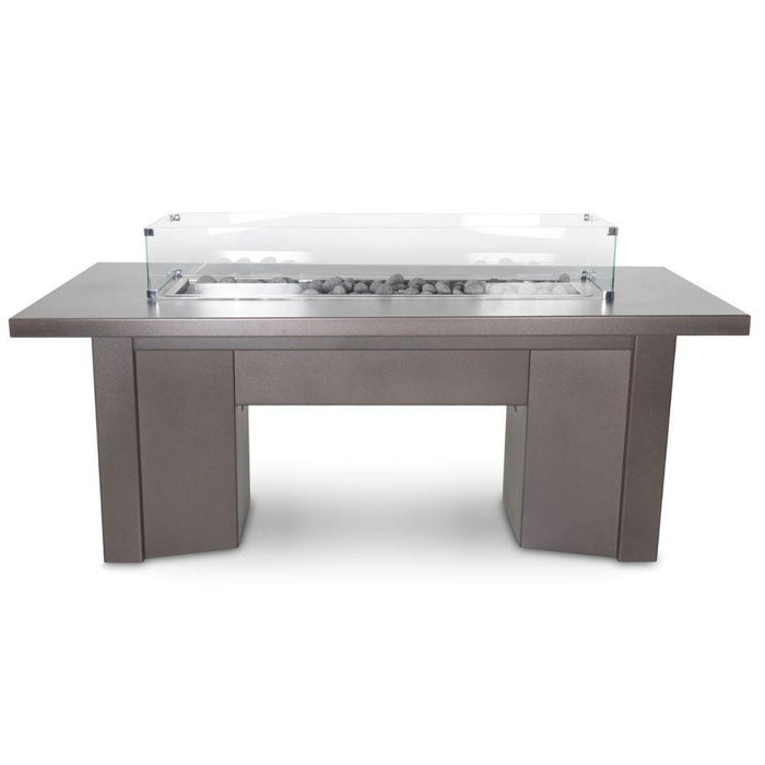 Top Fires Alameda 78-Inch Rectangular Steel Gas Fire Pit Table - Electronic