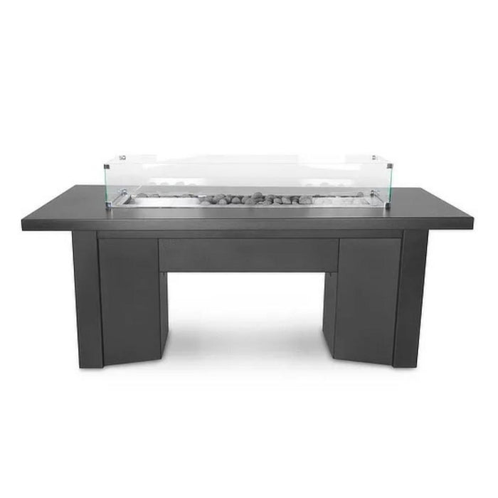 Top Fires Alameda 78-Inch Rectangular Steel Gas Fire Pit Table - Electronic