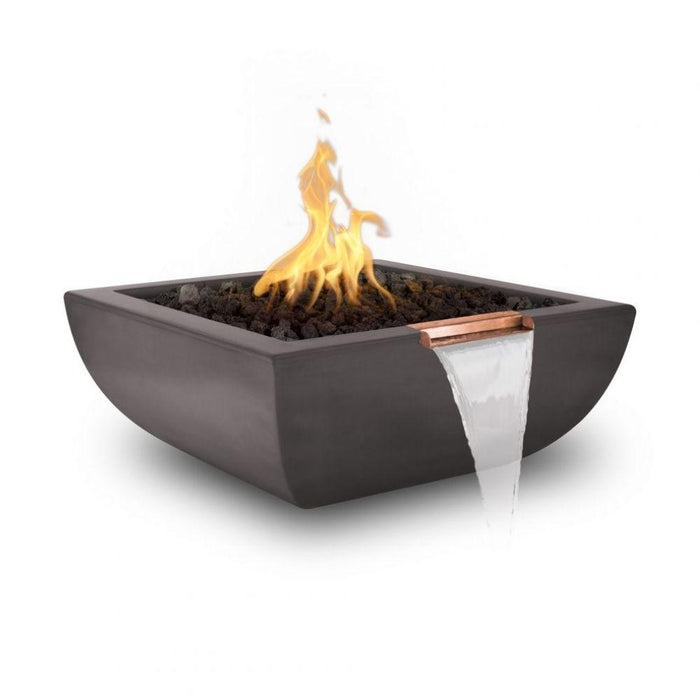 Top Fires Avalon 24-Inch Square Concrete Gas Fire and Water Bowl - Electronic