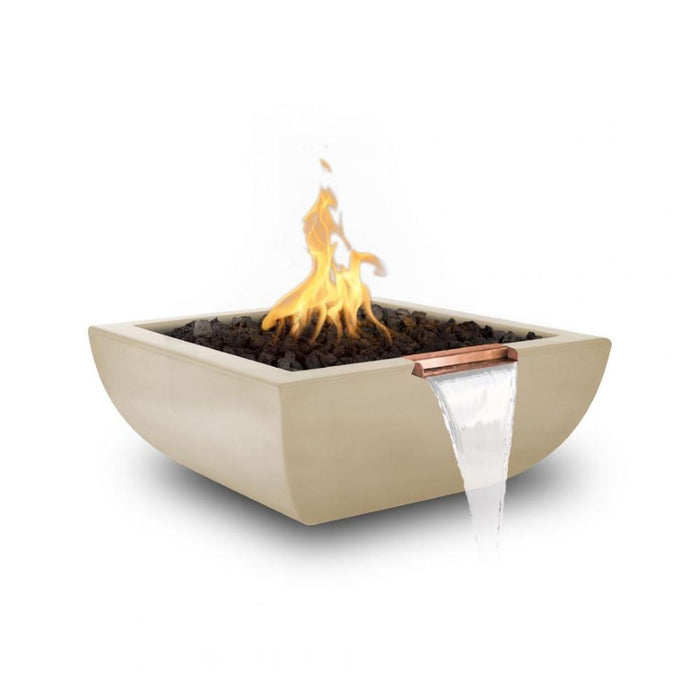 Top Fires Avalon 24-Inch Square Concrete Gas Fire and Water Bowl - Electronic