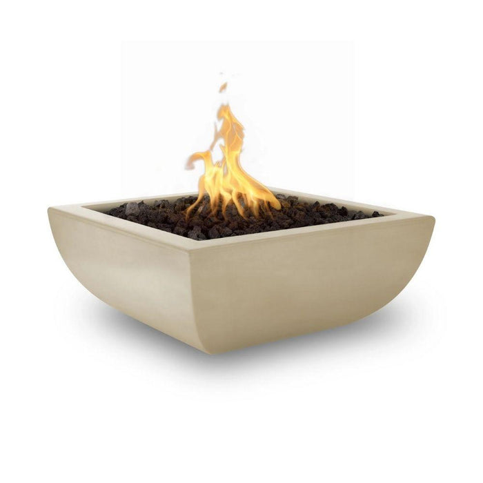 Top Fires Avalon 24-Inch Square Concrete Gas Fire Bowl - Electronic