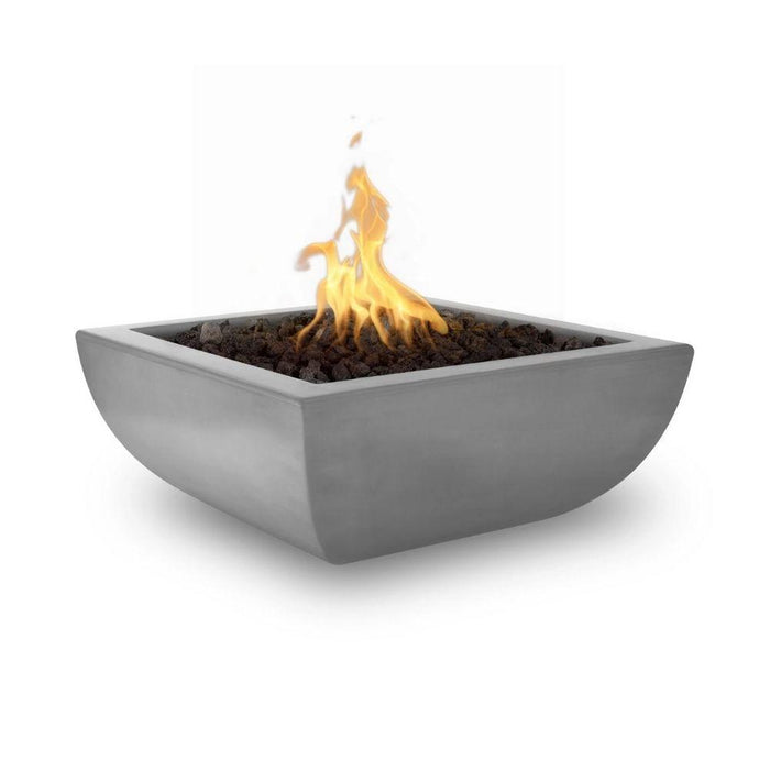 Top Fires Avalon 24-Inch Square Concrete Gas Fire Bowl - Match Lit