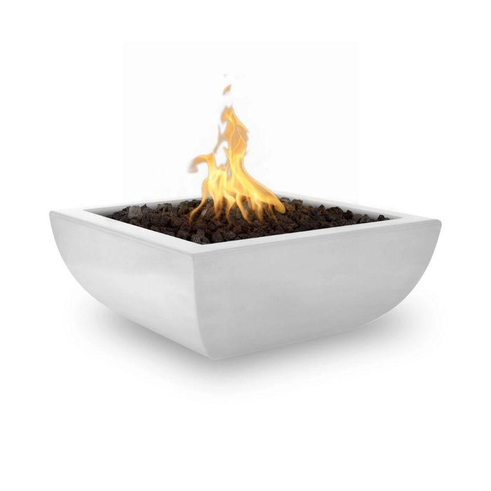 Top Fires Avalon 36-Inch Square Concrete Gas Fire Bowl - Match Lit