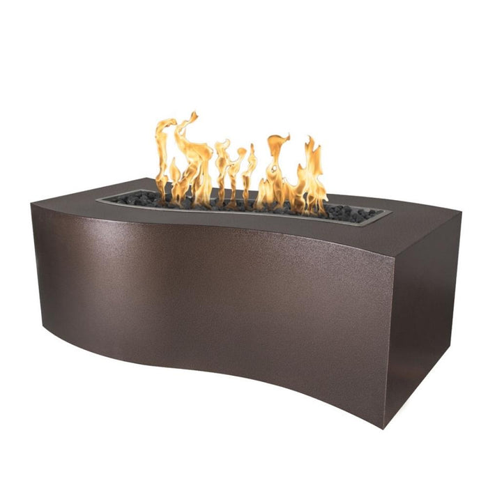 Top Fires Billow Rectangular Steel Gas Fire Pit Table - Electronic