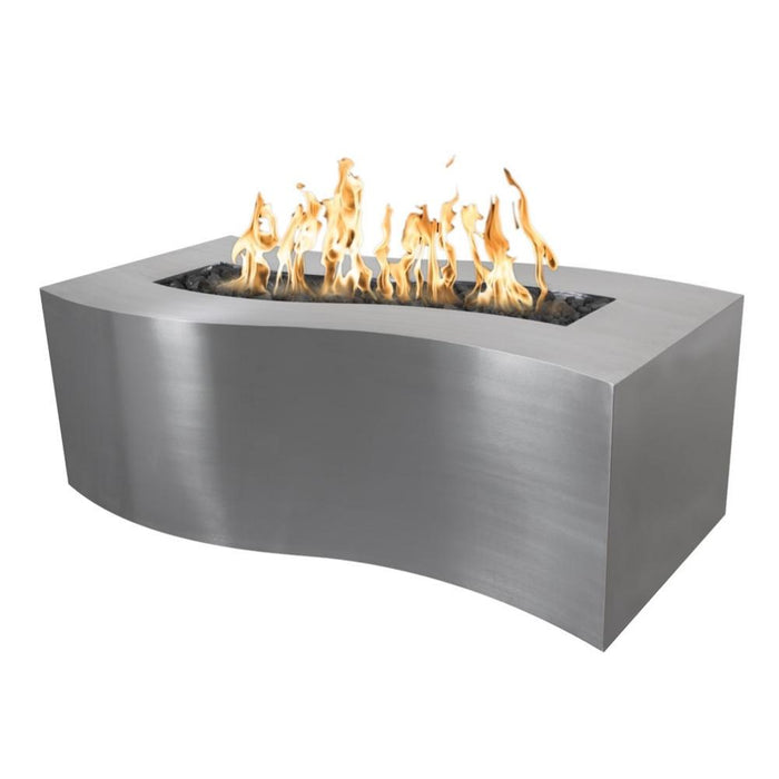 Top Fires Billow Rectangular Steel Gas Fire Pit Table - Electronic