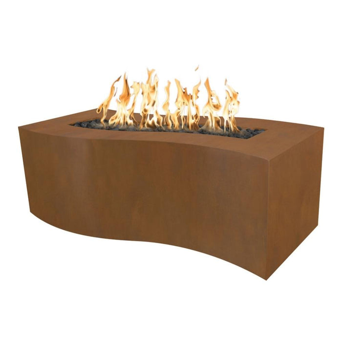 Top Fires Billow Rectangular Steel Gas Fire Pit Table - Flame Sense