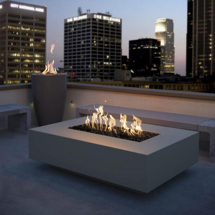 Top Fires Cabo 56-Inch Rectangular GFRC Gas Fire Pit Table - Match Lit