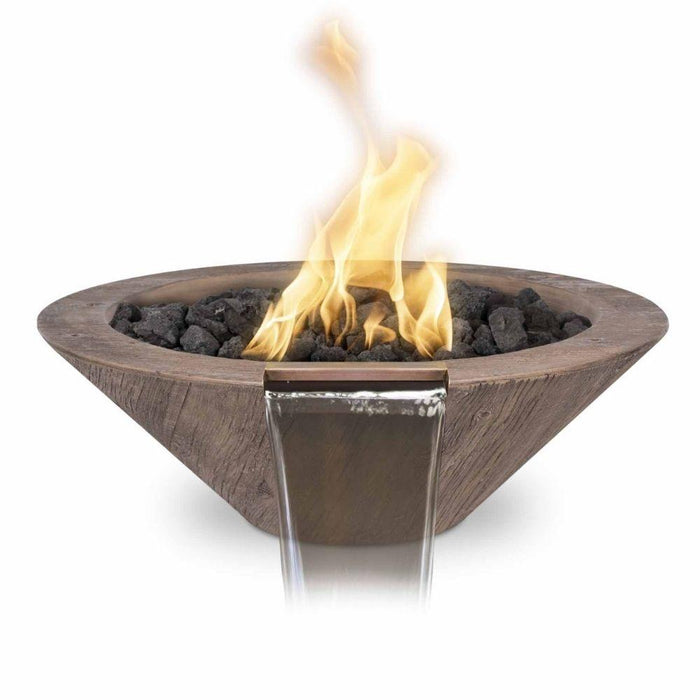 Top Fires Cazo Wood Grain GFRC Gas Fire and Water Bowl - Match Lit