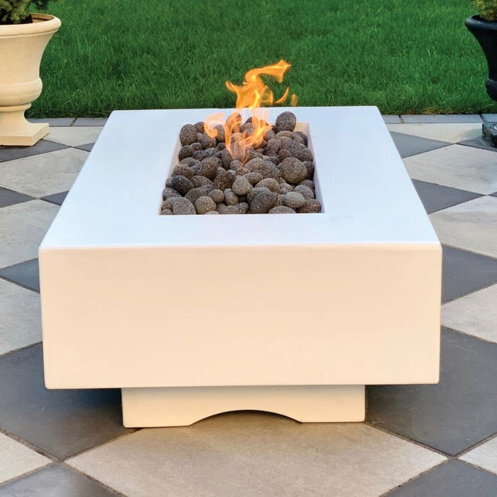 Top Fires Del Mar 60-Inch Rectangular GFRC Gas Fire Pit - Match Lit