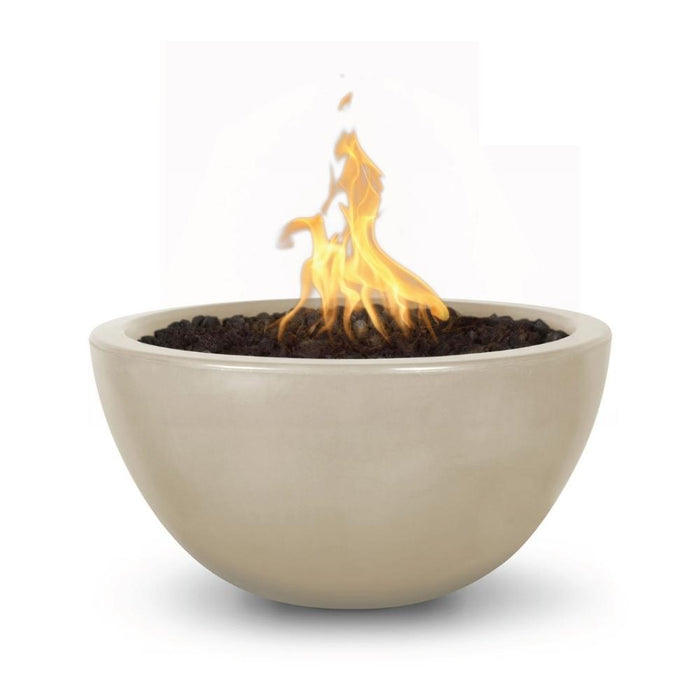 Top Fires Luna Round Concrete Gas Fire Bowl - Match Lit