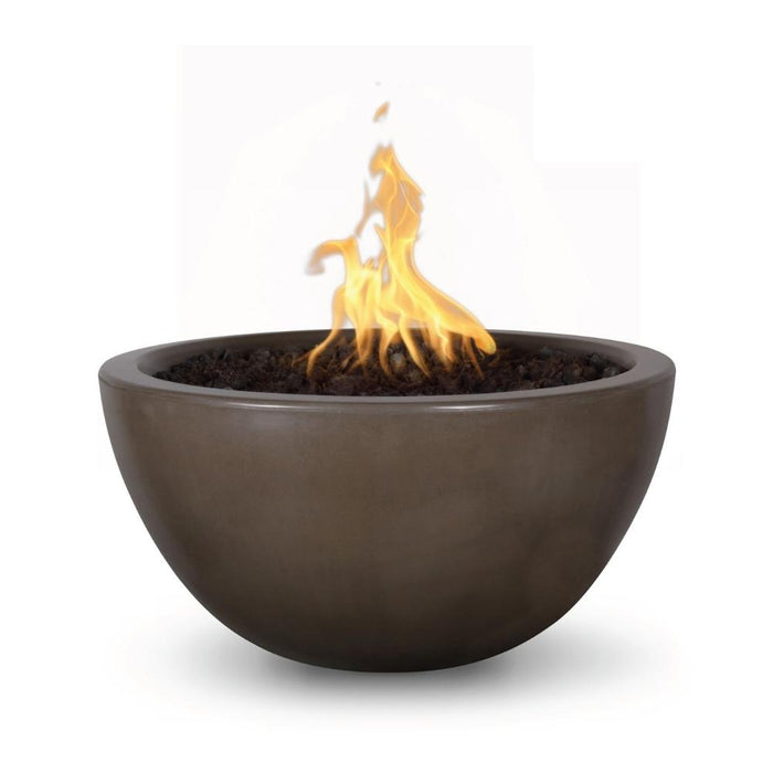 Top Fires Luna Round Concrete Gas Fire Bowl - Match Lit