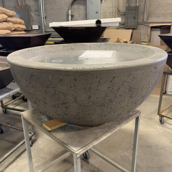 Top Fires Luna Round Concrete Gas Fire Bowl - Match Lit