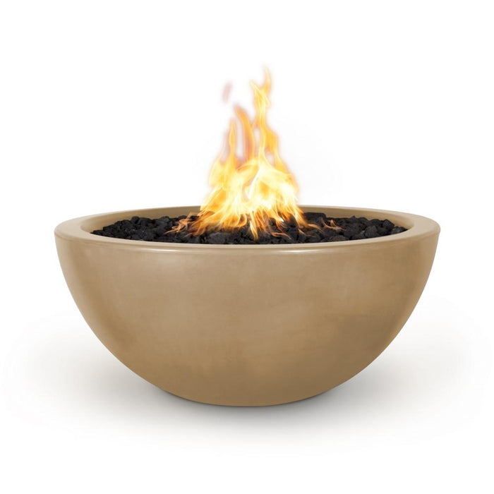 Top Fires Luna Round Concrete Gas Fire Pit - Match Lit