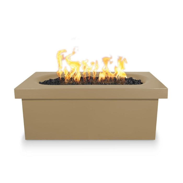 Top Fires Ramona 60-Inch Rectangular GFRC Gas Fire Pit Table - Match Lit