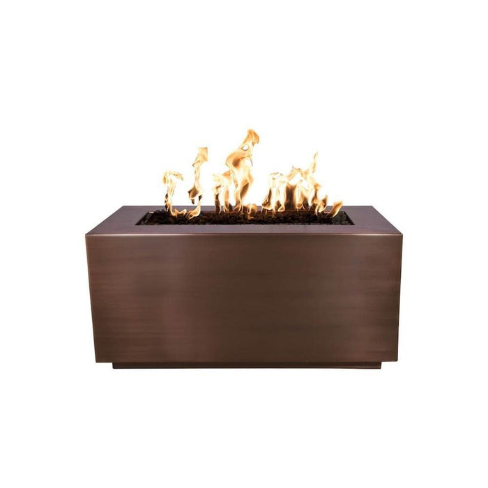 Top Fires Pismo Rectangular Copper Gas Fire Pit - Match Lit