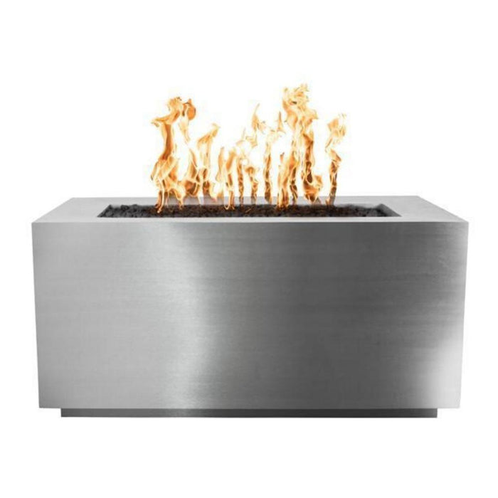 Top Fires Pismo 24-Inch Tall Rectangular Stainless Steel Gas Fire Pit - Match Lit