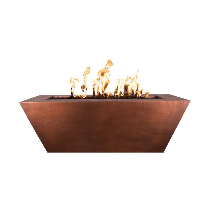 Top Fires Mesa Rectangular Tapered Copper Gas Fire Pit - Match Lit