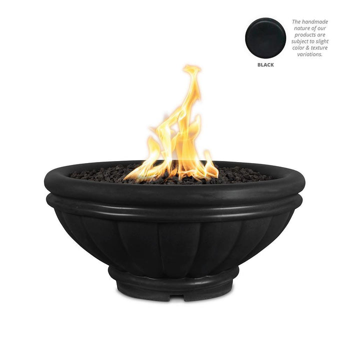 Top Fires Round Roma GFRC Gas Fire Bowl - Match Lit